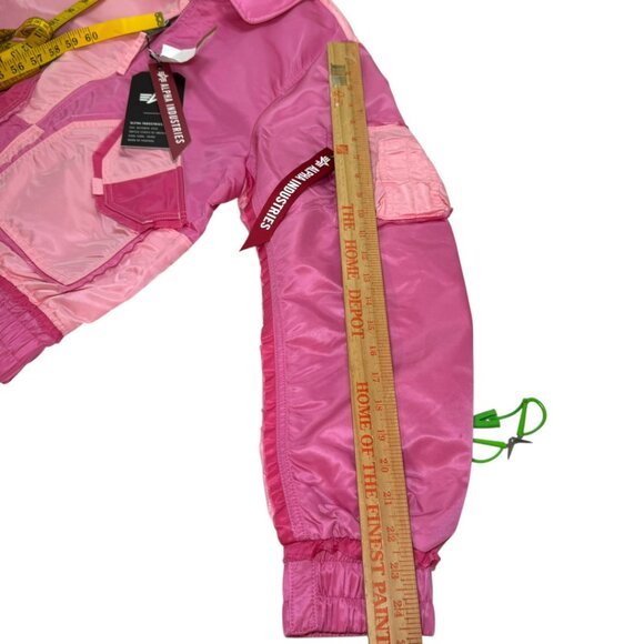 Alpha Industries Pink Patchwork MA-1 Bomber Jacket – Women’s Size M – NWT $280 - Picture 12 of 13